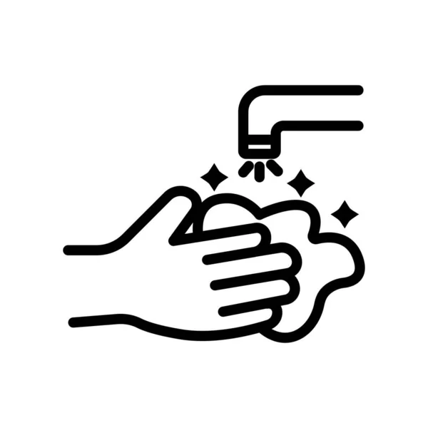Tvätta Händerna Linje Ikon Stil Lämplig För Renlighet Ikon Badrum — Stock vektor