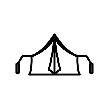 Çadır simgesi. çizgi simgesi tarzı. Kamp ikonu için uygun. Basit dizayn edilebilir. Şablon vektörü tasarla