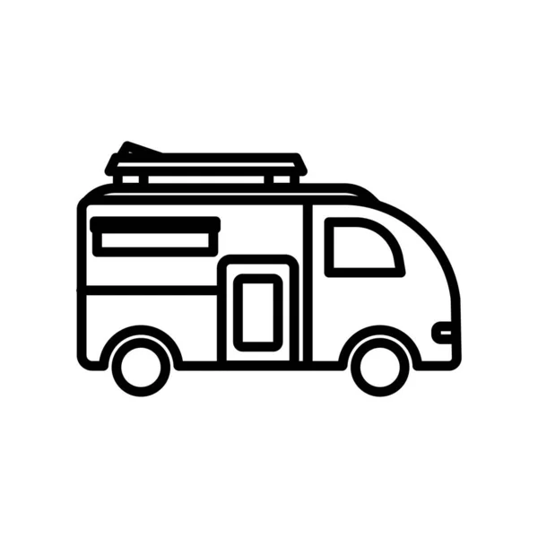 Car Icon Line Icon Style Suitable Transportation Icon Camping Simple — Stock Vector