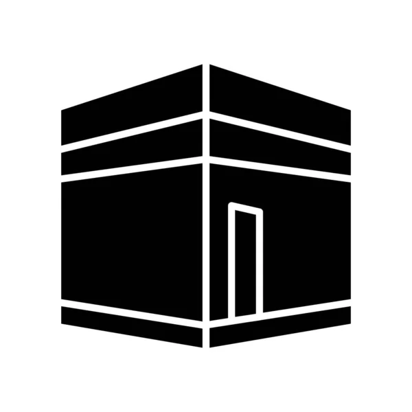 Kaaba Symbol Glyphen Stil Silhouette Einfaches Design Editierbar Designschablonen Vektor — Stockvektor