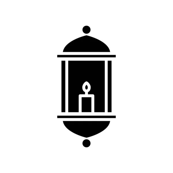 Islamische Laternensymbole Glyphen Stil Silhouette Einfaches Design Editierbar Designschablonen Vektor — Stockvektor
