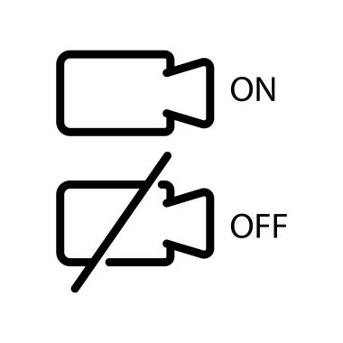 Kamera dışı simgesi. çizgi simgesi tarzı. Kamera simgesi için uygun. Basit dizayn edilebilir. Şablon vektörü tasarla