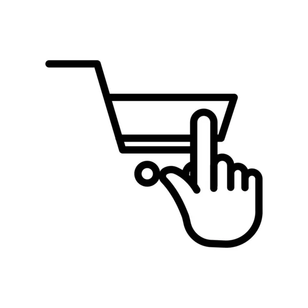 Shopping Icon Touch Shopping Cart Line Icon Style Suitable Online — Stock Vector