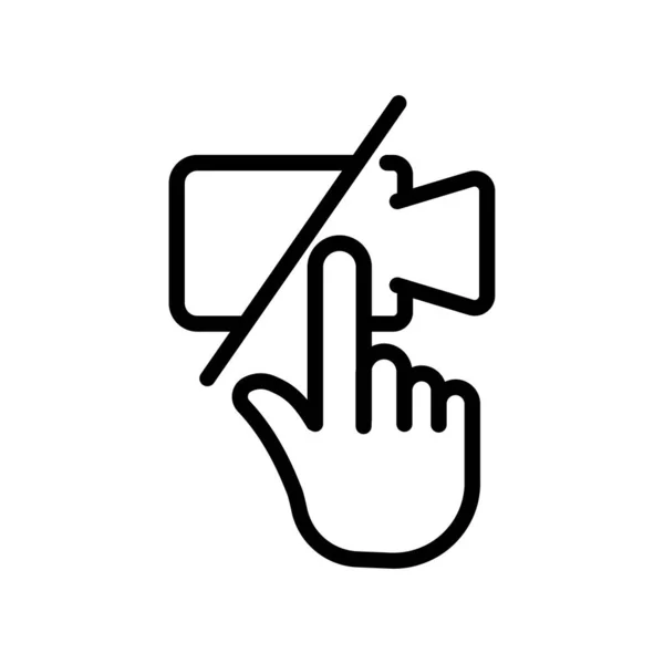 Icône Tactile Avec Vidéo Style Icône Ligne Adapté Pour Icône — Image vectorielle