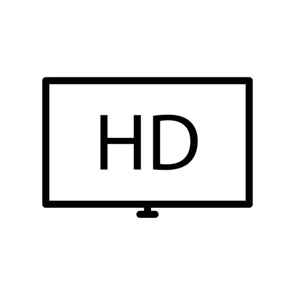 Monitor Icon Text Video Quality Icon Line Icon Style Suitable — Stock Vector