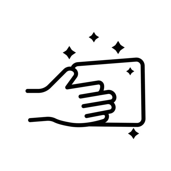 Sauberes Symbol Hand Mit Reiniger Zeilensymbolstil Geeignet Für Sauberkeitssymbole Einfaches — Stockvektor