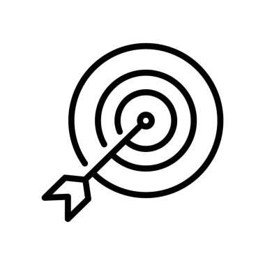 Görev hedef simgesi. çizgi simgesi tarzı. Web sayfası şablonları için uygun. İş sitesi simgesi. Basit dizayn edilebilir. Şablon vektörü tasarla