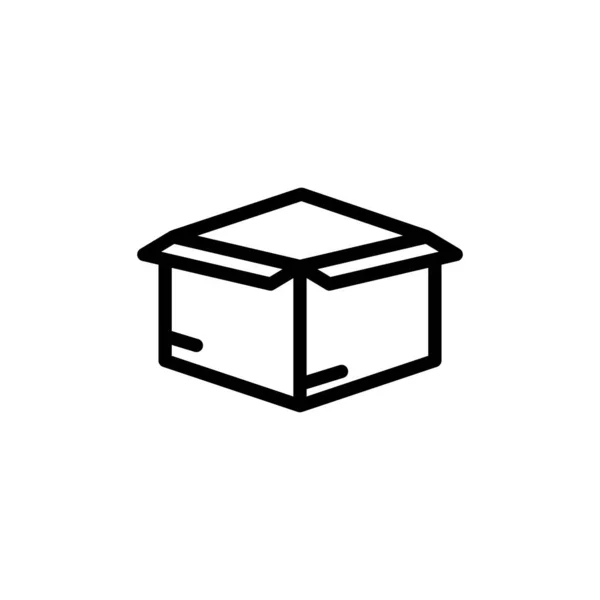 Open Box Symbol Zeilensymbolstil Geeignet Für Verpackungssymbole Einfaches Design Editierbar — Stockvektor