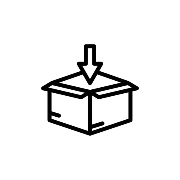 Öffnen Sie Box Symbol Und Mit Pfeil Zeilensymbolstil Geeignet Für — Stockvektor