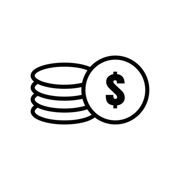 Icône Dollar Style Icône Ligne Adapté Pour Symbole Argent Affaires — Image vectorielle