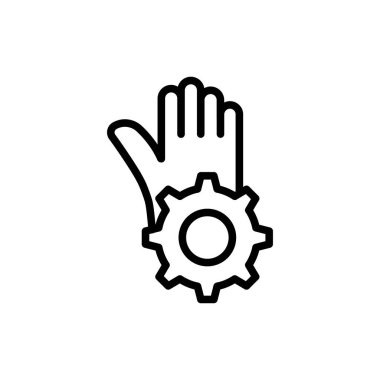 Vitesli el simgesi. Kes şunu. Sembolü durdurmak için uygun. çizgi simgesi tarzı. Basit dizayn edilebilir. Şablon vektörü tasarla