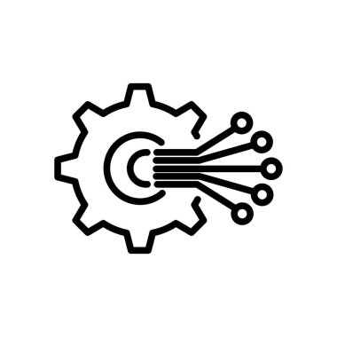 Teknolojili vites simgesi. Teknoloji sembolü için uygun. çizgi simgesi tarzı. Basit dizayn edilebilir. Şablon vektörü tasarla