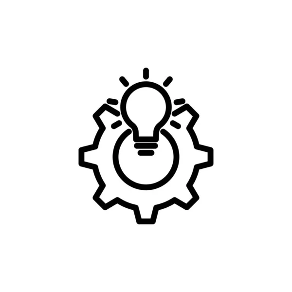 Icône Engrenage Avec Ampoule Convient Pour Définir Symbole Idée Style — Image vectorielle