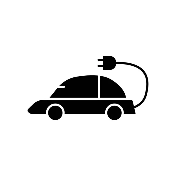 Elektroauto Ikone Solider Ikonenstil Geeignet Für Das Symbol Für Erneuerbare — Stockvektor