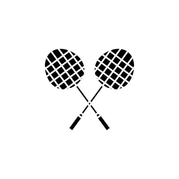 Icône Raquette Style Icône Solide Adapté Symbole Badminton Conception Simple — Image vectorielle