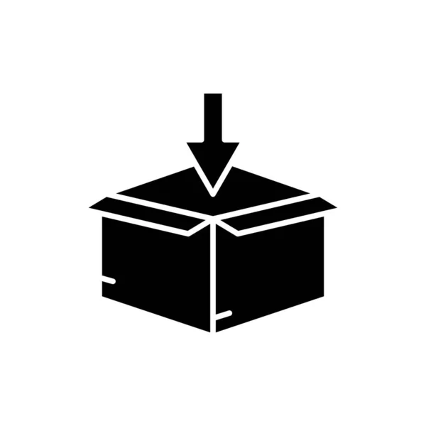 Öffnen Sie Box Symbol Und Mit Pfeil Solider Ikonenstil Geeignet — Stockvektor