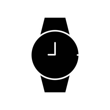 Kol saati simgesi. Katı ikon tarzı. İş ikonu için uygun, ürünü izle. Basit dizayn edilebilir. Şablon vektörü tasarla