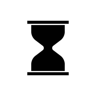 Kum saati ikonu. Katı ikon tarzı. İş sembolü ve zaman için uygun. Basit dizayn edilebilir. Şablon vektörü tasarla