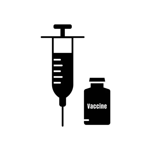 Icono Medicamento Para Vacunas Con Jeringa Detener Virus Adecuado Para — Archivo Imágenes Vectoriales