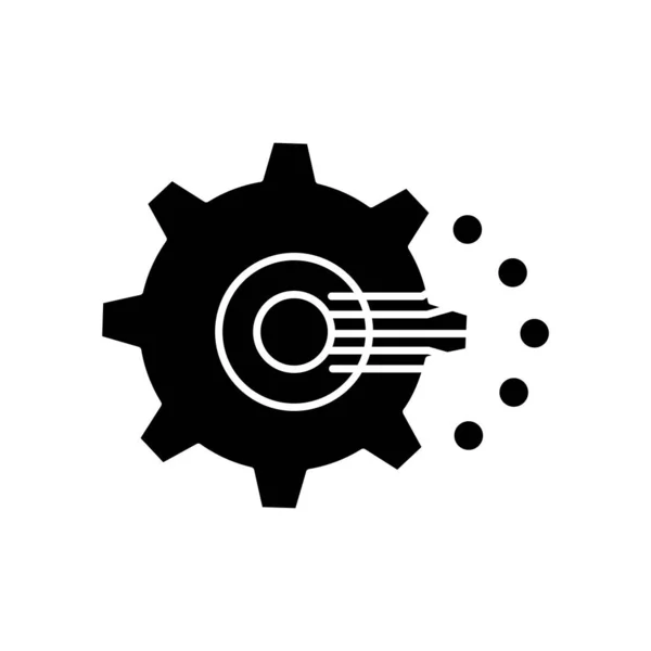 Ikona Przekładni Technologią Nadaje Się Napraw Symbol Technologii Ustawienie Solidny — Wektor stockowy