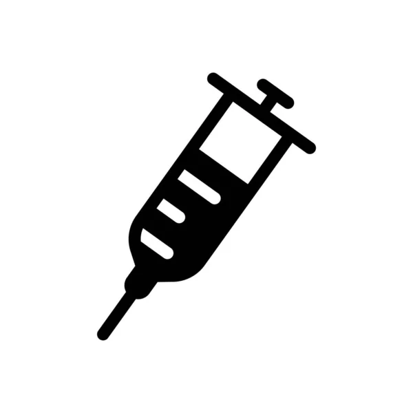 Icono Jeringa Adecuado Para Símbolo Vacuna Salud Estilo Icono Sólido — Archivo Imágenes Vectoriales