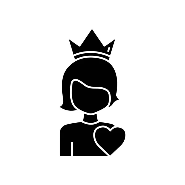 Mother Icon Vector Heart Crown Suitable Mother Day Symbol Solid — Vector de stock