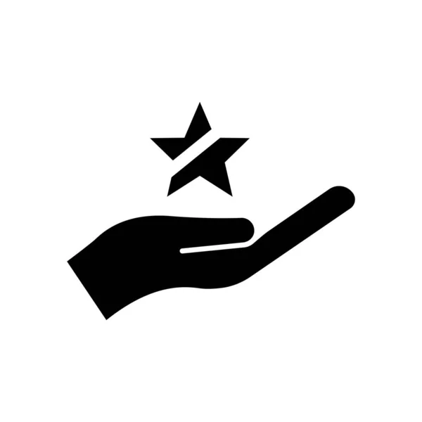 Star Icon Hand Suitable Favorite Symbol Superior Featured Best Solid — ストックベクタ