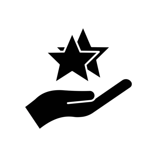 Значок Звезды Рукой Подходит Любимого Символа Высшего Отличительного Лучшего Солидный — стоковый вектор