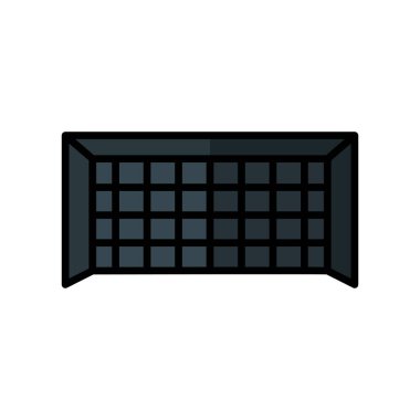 Futbol gol ikonu vektörü. Futbol sembolü için uygun spor. Doldurulmuş satır simgesi tarzı. Basit dizayn edilebilir. Basit illüstrasyon tasarla