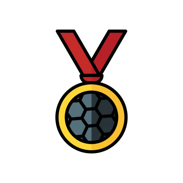 Icono Medalla Vector Adecuado Para Símbolo Campeón Fútbol Ganador Deporte — Archivo Imágenes Vectoriales