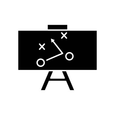 Strateji kurulu simgesi vektörü. Spor, futbol. Katı ikon tarzı. Basit dizayn edilebilir. Basit illüstrasyon tasarla