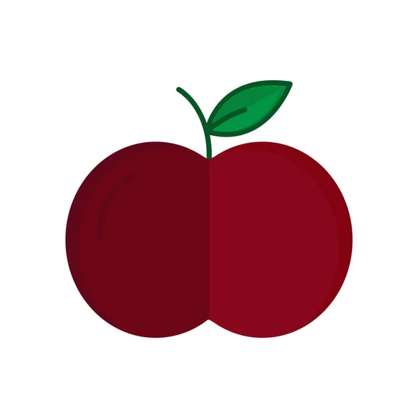 Apple Icon Vector Fruit Vegetarian Flat Icon Style Simple Design — Stockvektor