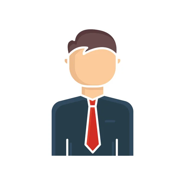 Businessman Icon Vector Man Wearing Tie Suitable Business Icon Flat — Vettoriale Stock