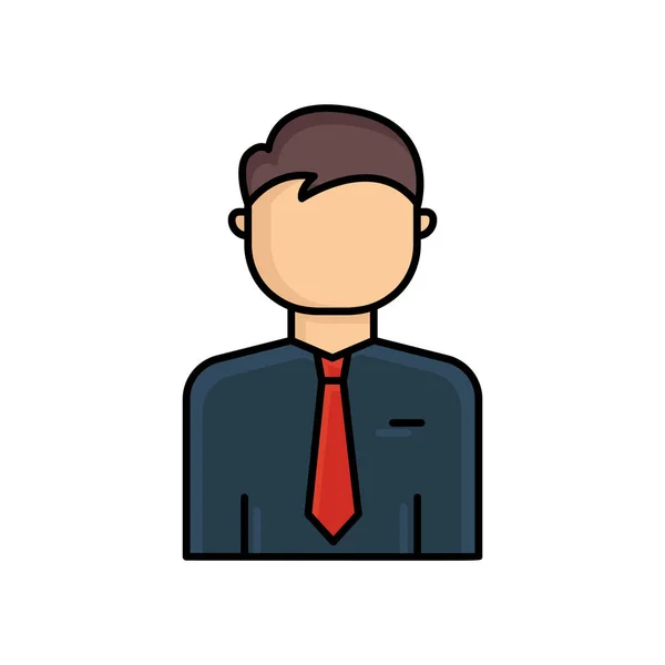 Businessman Icon Vector Man Wearing Tie Suitable Business Icon Filled — Stock Vector