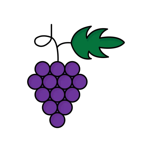 Wine Icon Vector Fruit Vegetarian Filled Line Icon Style Simple — Vettoriale Stock