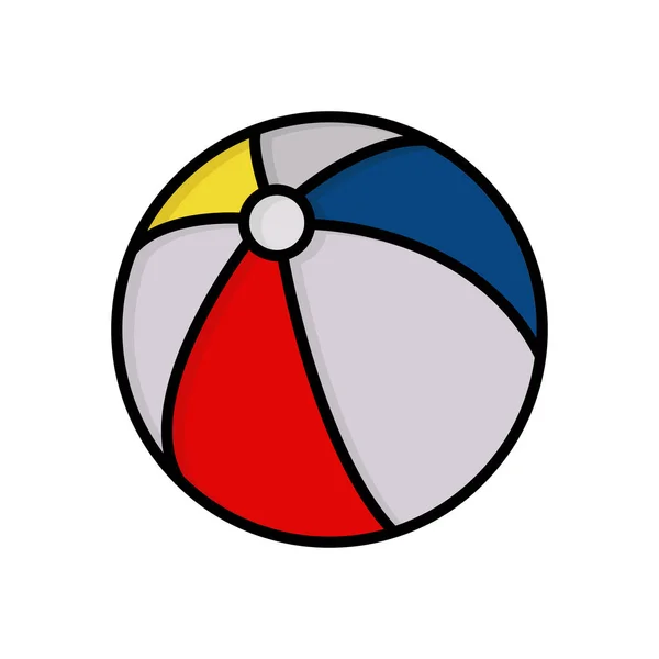 Beachball Icon Vektor Sommer Sport Gefüllte Zeilensymbole Einfaches Design Editierbar — Stockvektor