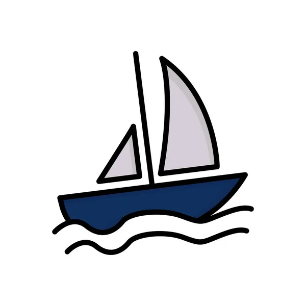 Boat Icon Vector Summer Sport Filled Line Icon Style Simple — Stockový vektor