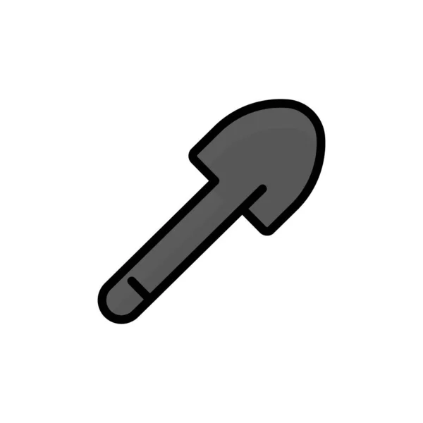 Manual Shovel Icon Vector Working Tool Filled Line Icon Style — Image vectorielle