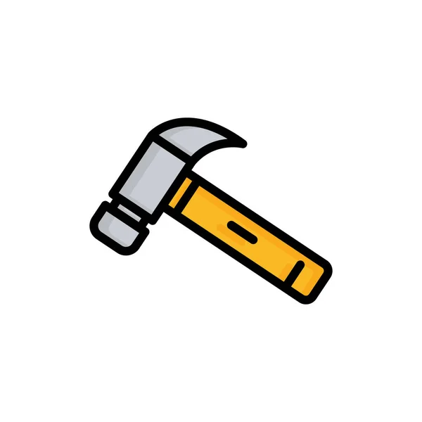 Hammer Icon Vector Repair Filled Line Icon Style Simple Design — стоковый вектор