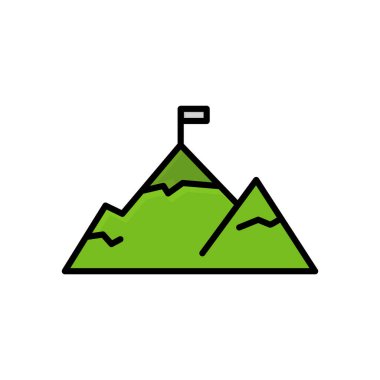 Mountain icon vector. Filled line icon style. design simple illustration editable