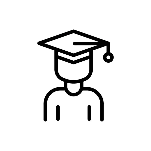 Icono Estudiante Vector Educación Estilo Icono Línea Diseño Simple Ilustración — Vector de stock