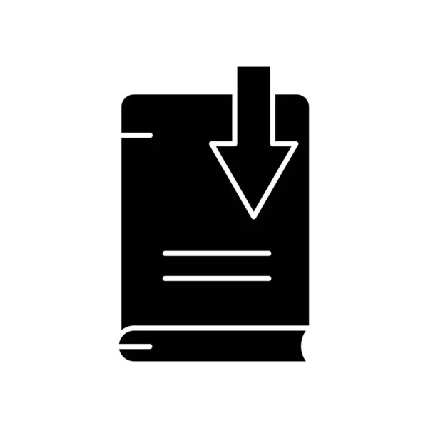 Векторна Піктограма Завантаження Грамотності Книжка Завантаження Освіта Суцільний Стиль Іконок — стоковий вектор
