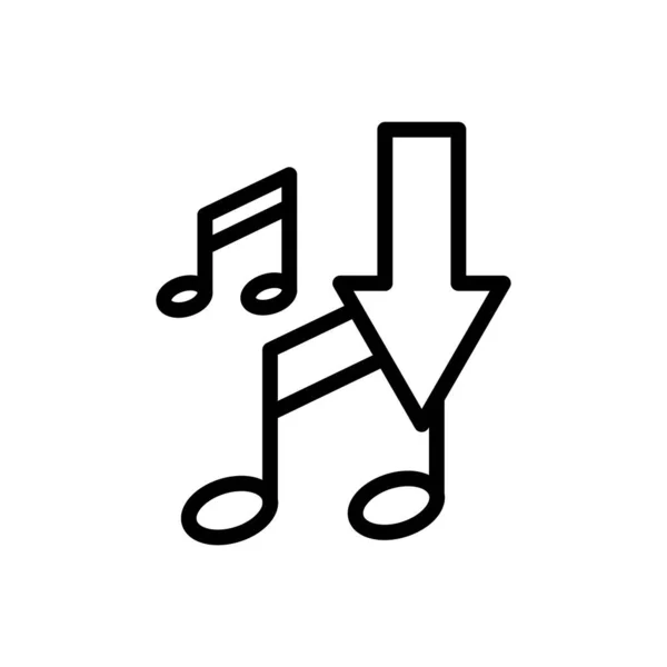 Tone Icon Vector Arrow Download Music Line Icon Style Simple — Wektor stockowy
