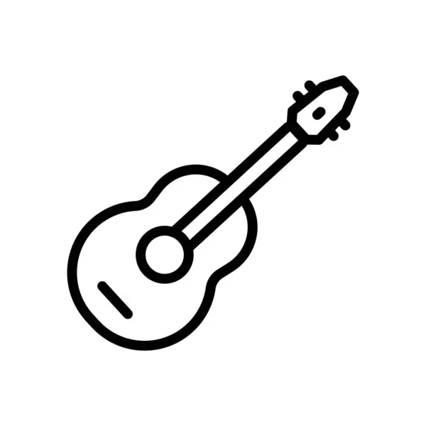 Acoustic Guitar Vector Icon Music Instrument Tone Line Icon Style - Stok Vektor