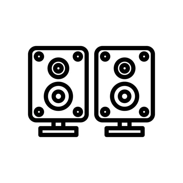 Sound Box Vector Icon Music Audio Line Icon Style Simple — Vettoriale Stock