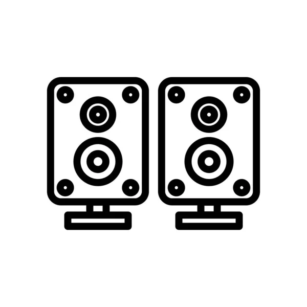 Icono Vector Caja Sonido Música Audio Estilo Icono Línea Diseño — Vector de stock