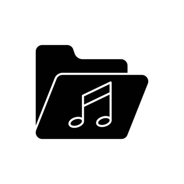 Tonlu dizin simgesi vektörü. Müzik. Katı ikon tarzı, kabartma. Basit tasarım illüstrasyon düzenlenebilir