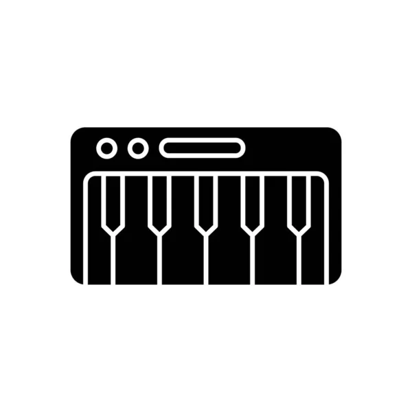 Piano Keyboard Vector Icon Music Instrument Solid Icon Style Glyph — Vettoriale Stock