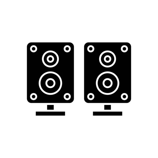 Sound Box Vector Icon Music Audio Solid Icon Style Glyph — Vettoriale Stock