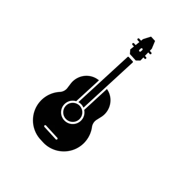 Acoustic Guitar Vector Icon Music Instrument Tone Solid Icon Style - Stok Vektor